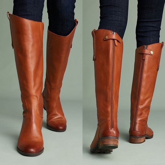 Sam Edelman Cognac Leather Penny Riding Knee High Boots 7.5 - Picture 4 of 15